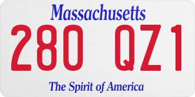 MA license plate 280QZ1