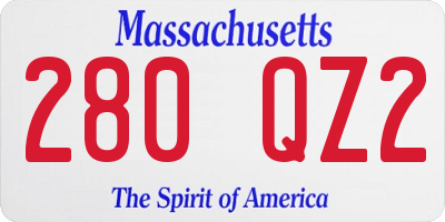 MA license plate 280QZ2