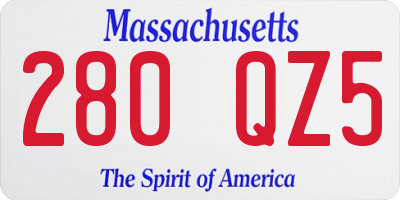 MA license plate 280QZ5