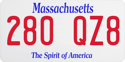 MA license plate 280QZ8