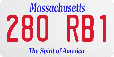 MA license plate 280RB1