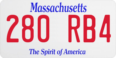 MA license plate 280RB4