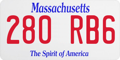 MA license plate 280RB6