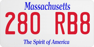 MA license plate 280RB8