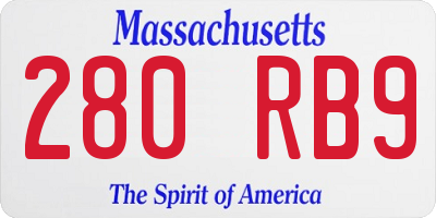 MA license plate 280RB9