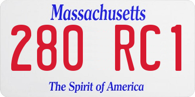 MA license plate 280RC1