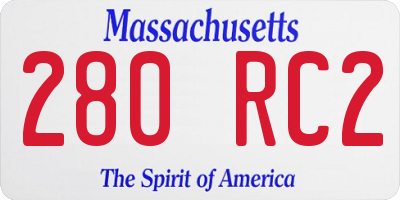 MA license plate 280RC2