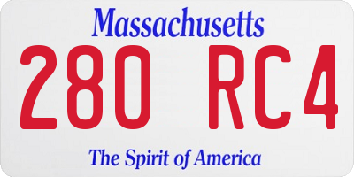 MA license plate 280RC4