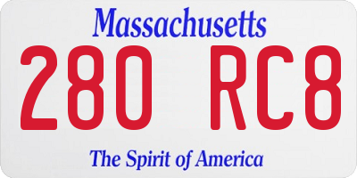 MA license plate 280RC8