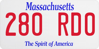 MA license plate 280RD0