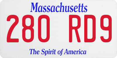 MA license plate 280RD9