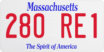 MA license plate 280RE1