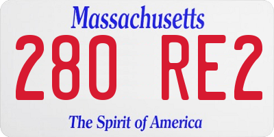 MA license plate 280RE2