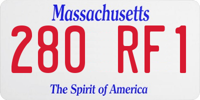 MA license plate 280RF1