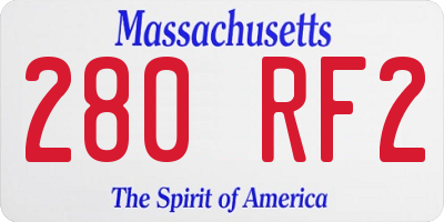 MA license plate 280RF2