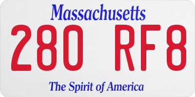 MA license plate 280RF8