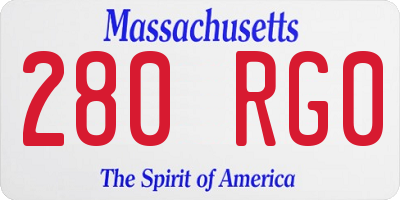 MA license plate 280RG0