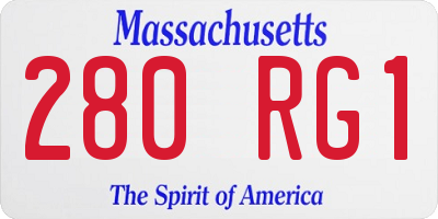 MA license plate 280RG1