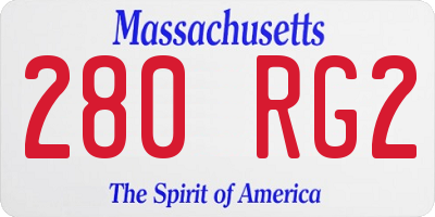 MA license plate 280RG2