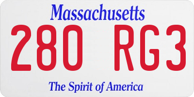 MA license plate 280RG3