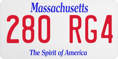 MA license plate 280RG4