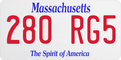 MA license plate 280RG5
