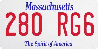 MA license plate 280RG6