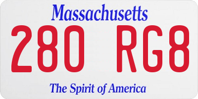 MA license plate 280RG8
