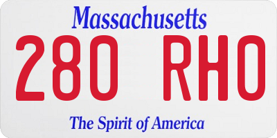 MA license plate 280RH0