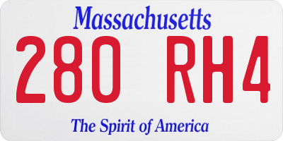 MA license plate 280RH4