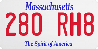 MA license plate 280RH8