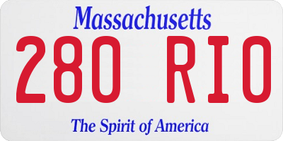 MA license plate 280RI0