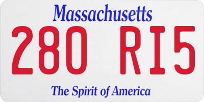 MA license plate 280RI5