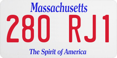 MA license plate 280RJ1