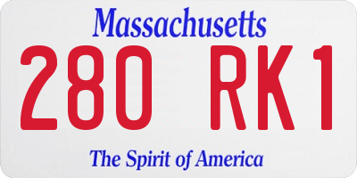 MA license plate 280RK1