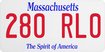 MA license plate 280RL0