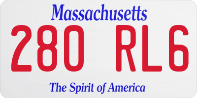 MA license plate 280RL6
