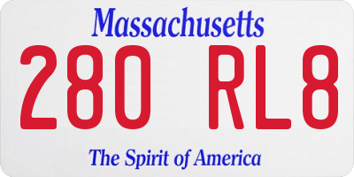 MA license plate 280RL8