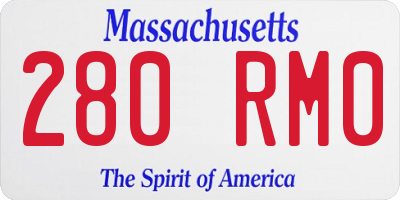 MA license plate 280RM0