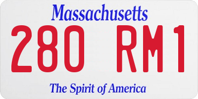 MA license plate 280RM1