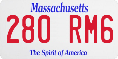MA license plate 280RM6