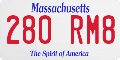 MA license plate 280RM8