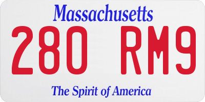 MA license plate 280RM9