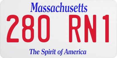 MA license plate 280RN1