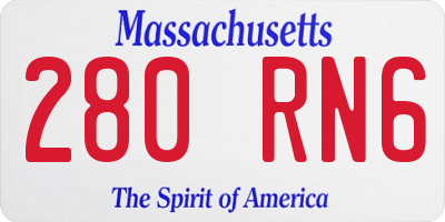 MA license plate 280RN6