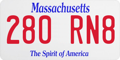 MA license plate 280RN8