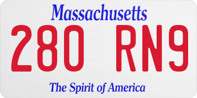 MA license plate 280RN9