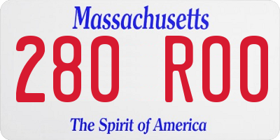 MA license plate 280RO0