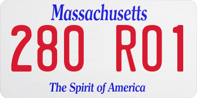 MA license plate 280RO1
