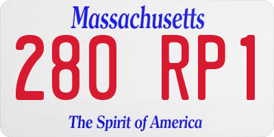 MA license plate 280RP1